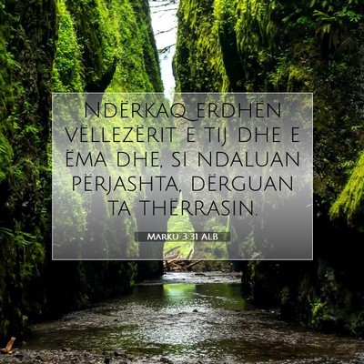 Picture 07 - Marku 3:31 ALB - Ndërkaq erdhën vëllezërit e tij dhe e ëma - Bible Verse Picture