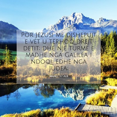 Picture 07 - Marku 3:7 ALB - Por Jezusi me dishepujt e vet u tërhoq drejt - Bible Verse Picture