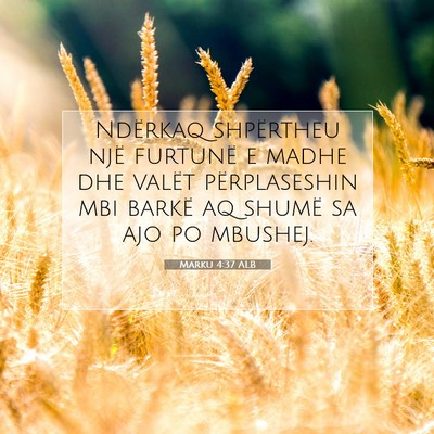 Picture 07 - Marku 4:37 ALB - Ndërkaq shpërtheu një furtunë e madhe dhe - Bible Verse Picture