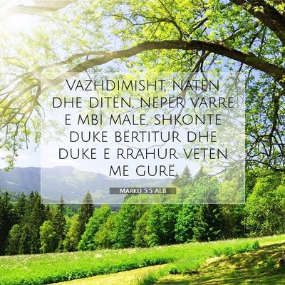 Picture 07 - Marku 5:5 ALB - Vazhdimisht, natën dhe ditën, nëpër varre e - Bible Verse Picture