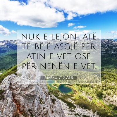 Picture 07 - Marku 7:12 ALB - nuk e lejoni atë të bëjë asgjë për atin e - Bible Verse Picture