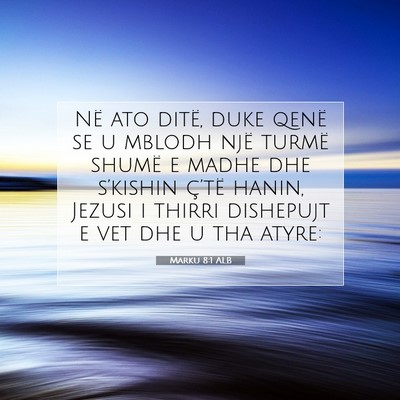 Picture 07 - Marku 8:1 ALB - Në ato ditë, duke qenë se u mblodh një turmë - Bible Verse Picture