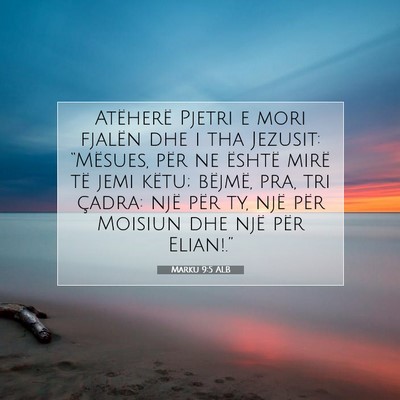 Picture 07 - Marku 9:5 ALB - Atëherë Pjetri e mori fjalën dhe i tha - Bible Verse Picture