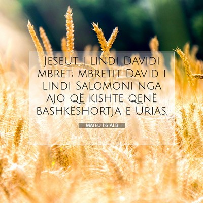 Picture 07 - Mateu 1:6 ALB - Jeseut i lindi Davidi mbret; mbretit David i - Bible Verse Picture