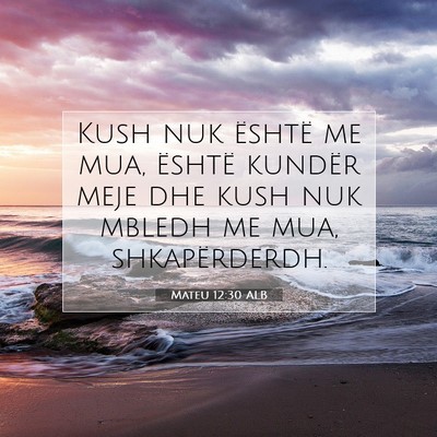 Picture 07 - Mateu 12:30 ALB - Kush nuk është me mua, është kundër meje dhe - Bible Verse Picture