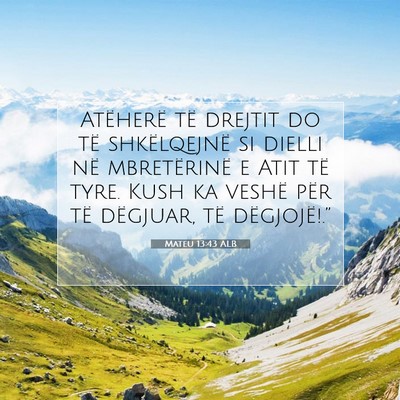 Picture 07 - Mateu 13:43 ALB - Atëherë të drejtit do të shkëlqejnë si - Bible Verse Picture