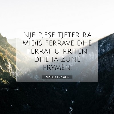 Picture 07 - Mateu 13:7 ALB - Një pjesë tjetër ra midis ferrave dhe ferrat u - Bible Verse Picture