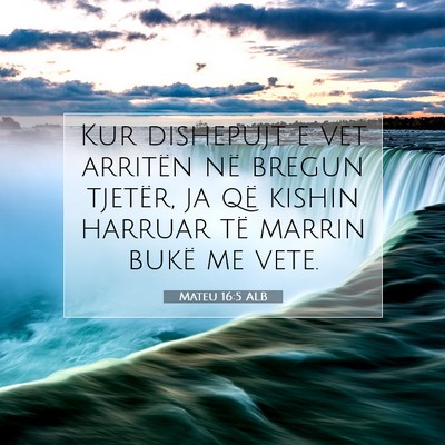 Picture 07 - Mateu 16:5 ALB - Kur dishepujt e vet arritën në bregun tjetër, - Bible Verse Picture