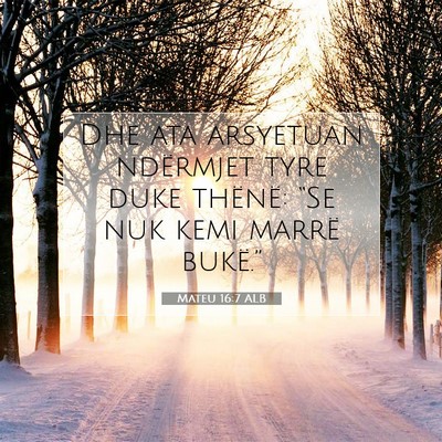 Picture 07 - Mateu 16:7 ALB - Dhe ata arsyetuan ndërmjet tyre duke thënë: - Bible Verse Picture