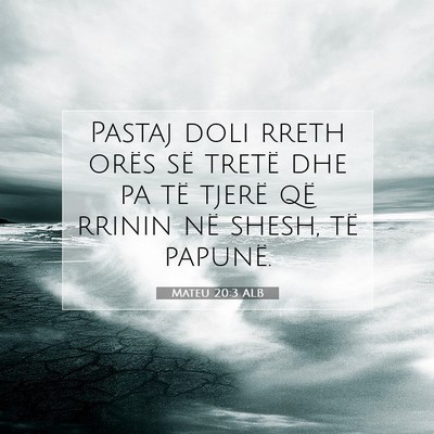 Picture 07 - Mateu 20:3 ALB - Pastaj doli rreth orës së tretë dhe pa të - Bible Verse Picture