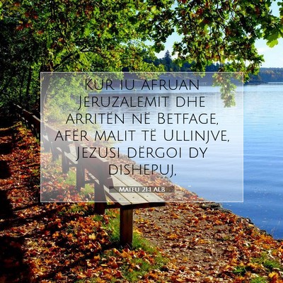 Picture 07 - Mateu 21:1 ALB - Kur iu afruan Jeruzalemit dhe arritën në - Bible Verse Picture