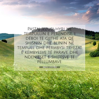Picture 07 - Mateu 21:12 ALB - Pastaj Jezusi hyri në tempullin e Perëndisë, i - Bible Verse Picture