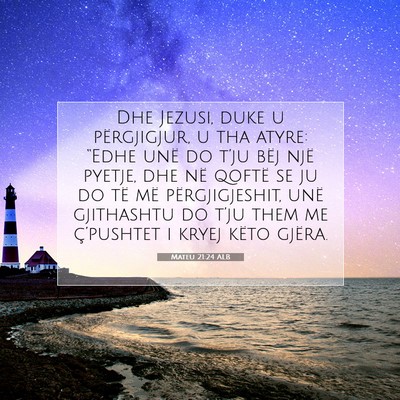 Picture 07 - Mateu 21:24 ALB - Dhe Jezusi, duke u përgjigjur, u tha atyre: - Bible Verse Picture
