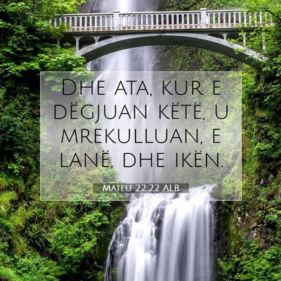 Picture 07 - Mateu 22:22 ALB - Dhe ata, kur e dëgjuan këtë, u mrekulluan, e - Bible Verse Picture