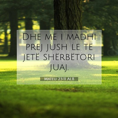 Picture 07 - Mateu 23:11 ALB - Dhe më i madhi prej jush le të jetë - Bible Verse Picture