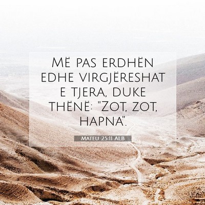 Picture 07 - Mateu 25:11 ALB - Më pas erdhën edhe virgjëreshat e tjera, duke - Bible Verse Picture