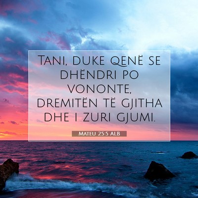 Picture 07 - Mateu 25:5 ALB - Tani, duke qenë se dhëndri po vononte, - Bible Verse Picture