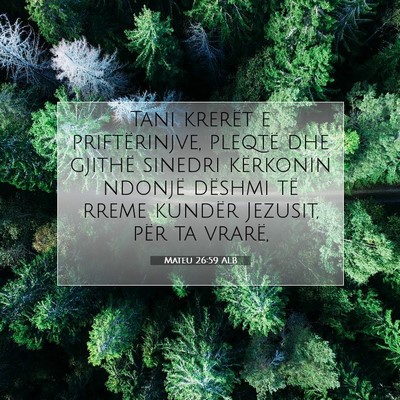 Picture 07 - Mateu 26:59 ALB - Tani krerët e priftërinjve, pleqtë dhe gjithë - Bible Verse Picture