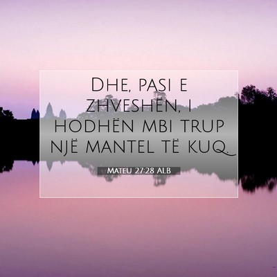 Picture 07 - Mateu 27:28 ALB - Dhe, pasi e zhveshën, i hodhën mbi trup një - Bible Verse Picture