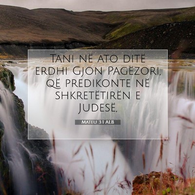 Picture 07 - Mateu 3:1 ALB - Tani në ato ditë erdhi Gjon Pagëzori, që - Bible Verse Picture