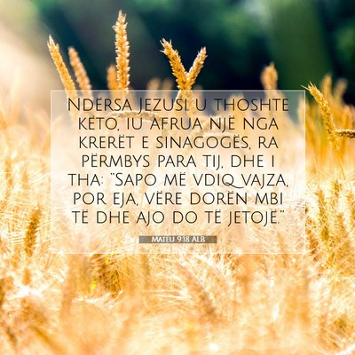 Picture 07 - Mateu 9:18 ALB - Ndërsa Jezusi u thoshte këto, iu afrua një nga - Bible Verse Picture
