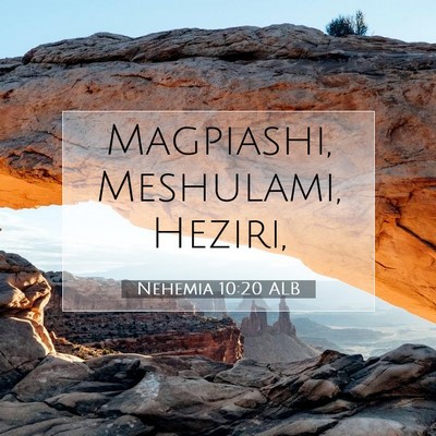 Picture 07 - Nehemia 10:20 ALB - Magpiashi, Meshulami, - Bible Verse Picture