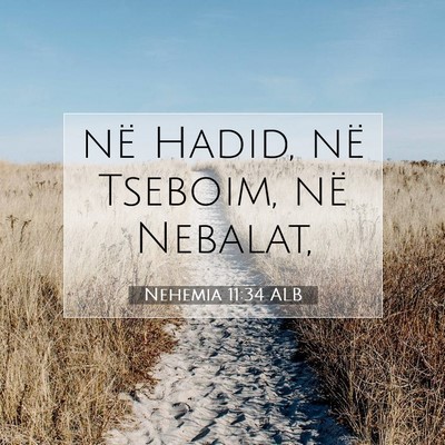 Picture 07 - Nehemia 11:34 ALB - në Hadid, në Tseboim, në - Bible Verse Picture
