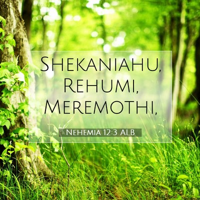 Picture 07 - Nehemia 12:3 ALB - Shekaniahu, Rehumi, - Bible Verse Picture