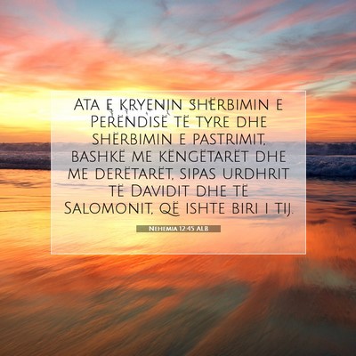 Picture 07 - Nehemia 12:45 ALB - Ata e kryenin shërbimin e Perëndisë të tyre - Bible Verse Picture