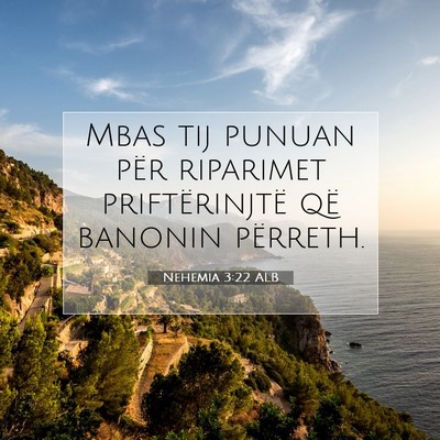 Picture 07 - Nehemia 3:22 ALB - Mbas tij punuan për riparimet priftërinjtë që - Bible Verse Picture