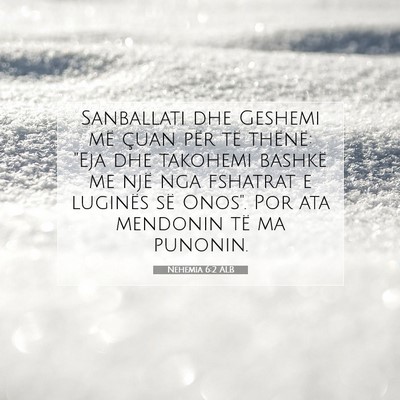 Picture 07 - Nehemia 6:2 ALB - Sanballati dhe Geshemi më çuan për të - Bible Verse Picture