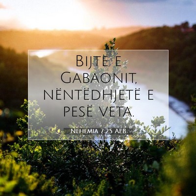 Picture 07 - Nehemia 7:25 ALB - Bijtë e Gabaonit, nëntëdhjetë e pesë - Bible Verse Picture