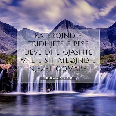 Picture 07 - Nehemia 7:69 ALB - katërqind e tridhjetë e pesë deve dhe gjashtë - Bible Verse Picture