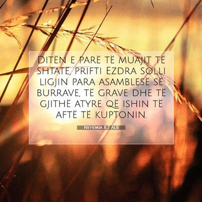 Picture 07 - Nehemia 8:2 ALB - Ditën e parë të muajit të shtatë, prifti - Bible Verse Picture