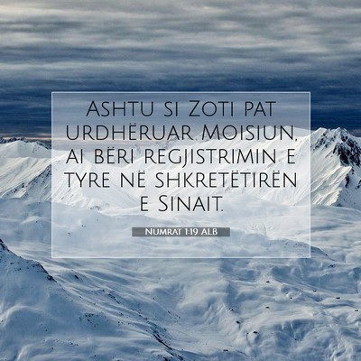 Picture 07 - Numrat 1:19 ALB - Ashtu si Zoti pat urdhëruar Moisiun, ai bëri - Bible Verse Picture