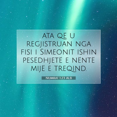 Picture 07 - Numrat 1:23 ALB - ata që u regjistruan nga fisi i Simeonit ishin - Bible Verse Picture