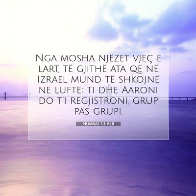 Picture 07 - Numrat 1:3 ALB - Nga mosha njëzet vjeç e lart, të gjithë ata - Bible Verse Picture