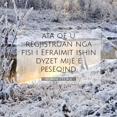 Picture 07 - Numrat 1:33 ALB - ata që u regjistruan nga fisi i Efraimit ishin - Bible Verse Picture