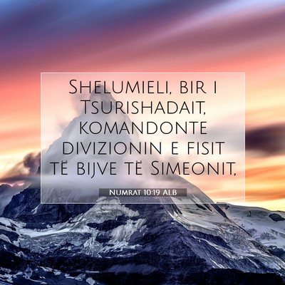 Picture 07 - Numrat 10:19 ALB - Shelumieli, bir i Tsurishadait, komandonte - Bible Verse Picture