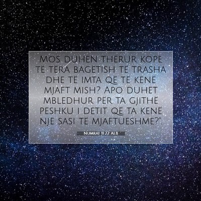 Picture 07 - Numrat 11:22 ALB - Mos duhen therur kope të tëra bagëtish të - Bible Verse Picture