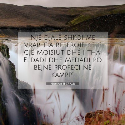 Picture 07 - Numrat 11:27 ALB - Një djalë shkoi me vrap t’ia referojë këtë - Bible Verse Picture