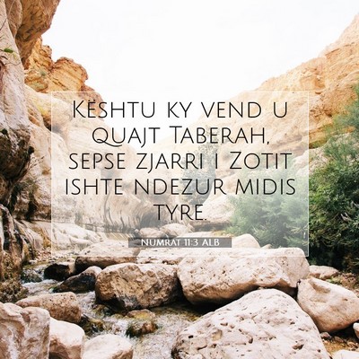 Picture 07 - Numrat 11:3 ALB - Kështu ky vend u quajt Taberah, sepse zjarri i - Bible Verse Picture