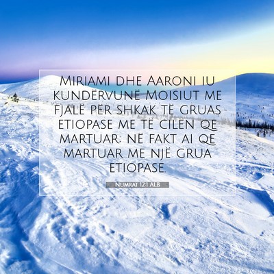 Picture 07 - Numrat 12:1 ALB - Miriami dhe Aaroni iu kundërvunë Moisiut me - Bible Verse Picture