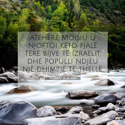 Picture 07 - Numrat 14:39 ALB - Atëherë Moisiu u njoftoi këto fjalë tërë - Bible Verse Picture