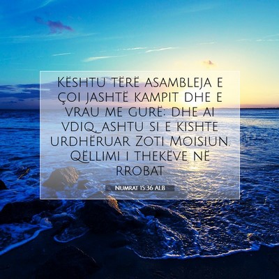 Picture 07 - Numrat 15:36 ALB - Kështu tërë asambleja e çoi jashtë kampit - Bible Verse Picture
