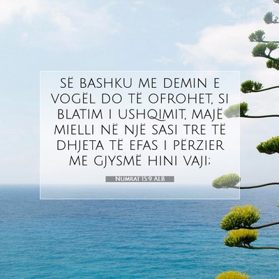 Picture 07 - Numrat 15:9 ALB - së bashku me demin e vogël do të ofrohet, si - Bible Verse Picture