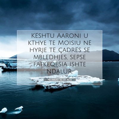 Picture 07 - Numrat 16:50 ALB - Kështu Aaroni u kthye te Moisiu në hyrje të - Bible Verse Picture