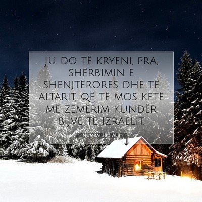 Picture 07 - Numrat 18:5 ALB - Ju do të kryeni, pra, shërbimin e shenjtërores - Bible Verse Picture