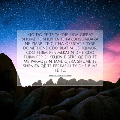 Picture 07 - Numrat 18:9 ALB - Kjo do të të takojë nga gjërat shumë të - Bible Verse Picture