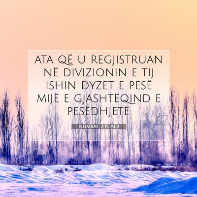 Picture 07 - Numrat 2:15 ALB - ata që u regjistruan në divizionin e tij ishin - Bible Verse Picture